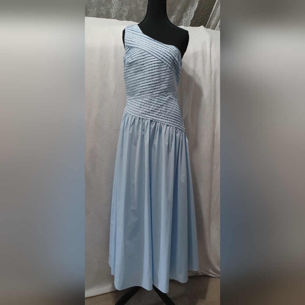 NWT All About Mary Arden Bare Shoulder Powder Blue Midi Dress Size 6 In Blue